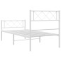 vidaXL Bettgestell mit Kopf- und Fußteil Metall Weiß 75x190 cm vidaXL Bettgestell mit Kopf- und Fußteil Metall Weiß 75x190 cm