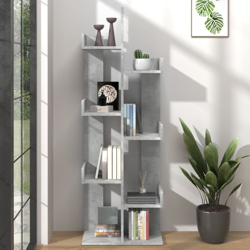 vidaXL Bücherregal Betongrau 48x25,5x140 cm Holzwerkstoff vidaXL Bücherregal Betongrau 48x25,5x140 cm Holzwerkstoff
