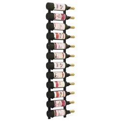 vidaXL Wand-Weinregal für 12 Flaschen Schwarz Eisen