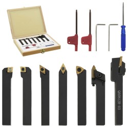 vidaXL 12-tlg. Drehmeißel-Set mit Wendeplatten 8x8 mm 70 mm