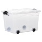 vidaXL Aufbewahrungsboxen mit Rollen & Deckeln 5 Stk. Transparent 40 L vidaXL Aufbewahrungsboxen mit Rollen & Deckeln 5 Stk. Transparent 40 L