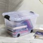 vidaXL Aufbewahrungsboxen mit Rollen & Deckeln 5 Stk. Transparent 40 L vidaXL Aufbewahrungsboxen mit Rollen & Deckeln 5 Stk. Transparent 40 L