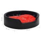 vidaXL Hundebett Schwarz-Rot 79x70x19 cm Plüsch und Kunstleder vidaXL Hundebett Schwarz-Rot 79x70x19 cm Plüsch und Kunstleder