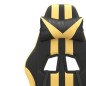 Gaming-Stuhl mit Fußstütze Drehbar Schwarz & Golden Kunstleder Gaming-Stuhl mit Fußstütze Drehbar Schwarz & Golden Kunstleder