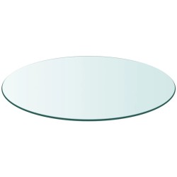 vidaXL Tischplatte aus gehärtetem Glas rund 600 mm 