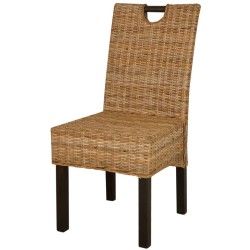 vidaXL Esszimmerstühle 2 Stk. Kubu-Rattan Mangoholz