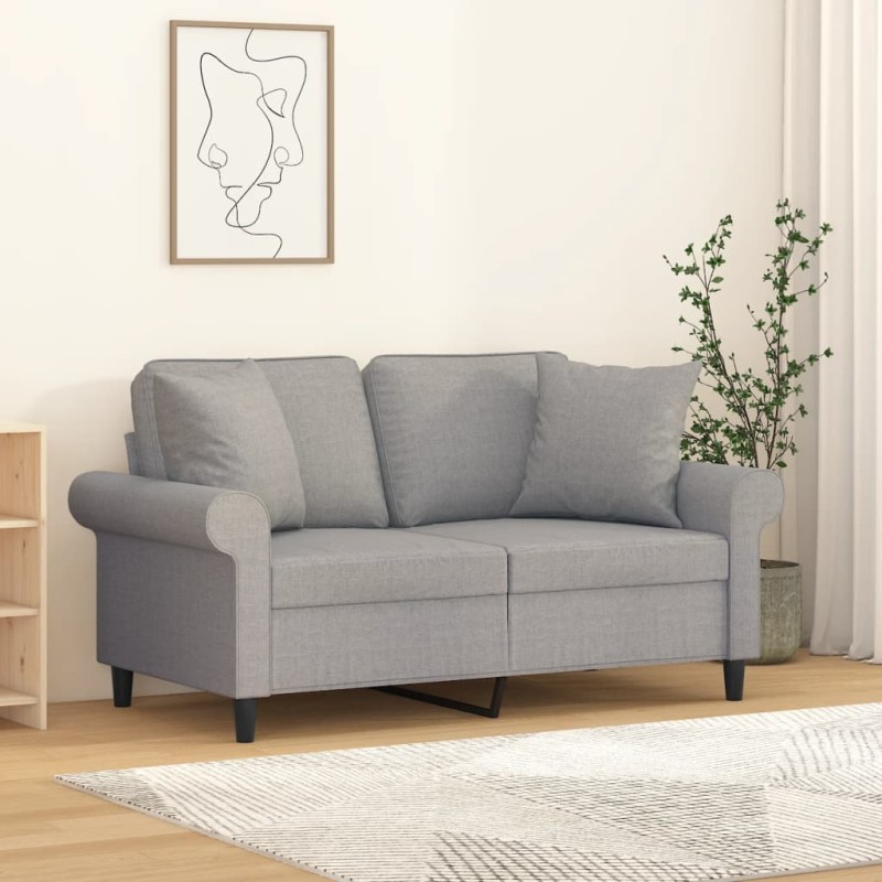 Zierkissen 2 Stk. Hellgrau 40x40 cm Stoff Zierkissen 2 Stk. Hellgrau 40x40 cm Stoff