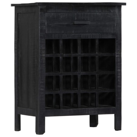 vidaXL Weinregal Schwarz 56 x 35 x 75 cm Mangoholz Massiv