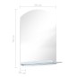 vidaXL Wandspiegel mit Regal 50×70 cm Hartglas vidaXL Wandspiegel mit Regal 50×70 cm Hartglas