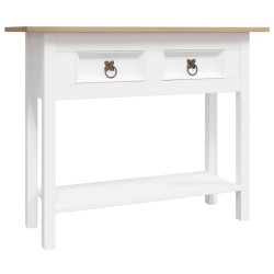 vidaXL Konsolentisch Mexiko-Stil Kiefernholz Weiß 90x34,5x73 cm