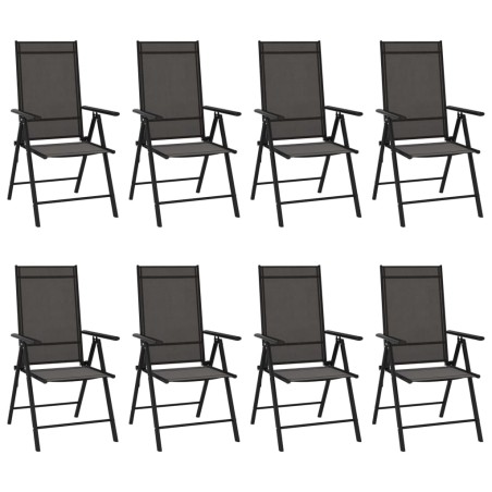 vidaXL Gartenstühle Klappbar 8 Stk. Textilene Schwarz