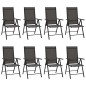 vidaXL Gartenstühle Klappbar 8 Stk. Textilene Schwarz vidaXL Gartenstühle Klappbar 8 Stk. Textilene Schwarz