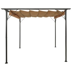 vidaXL Pergola mit Ausziehbarem Dach Taupe 3x3 m Stahl 180 g/m²