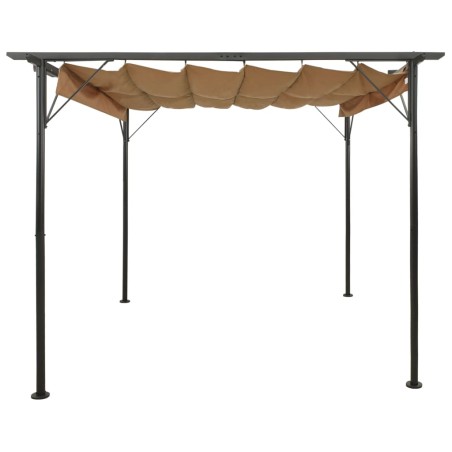 vidaXL Pergola mit Ausziehbarem Dach Taupe 3x3 m Stahl 180 g/m²