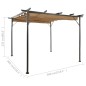 vidaXL Pergola mit Ausziehbarem Dach Taupe 3x3 m Stahl 180 g/m² vidaXL Pergola mit Ausziehbarem Dach Taupe 3x3 m Stahl 180 g/m²