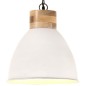 vidaXL Hängelampe Industrie-Stil Weiß Eisen & Massivholz 46 cm E27 vidaXL Hängelampe Industrie-Stil Weiß Eisen & Massivholz 46 cm E27