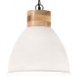 vidaXL Hängelampe Industrie-Stil Weiß Eisen & Massivholz 46 cm E27 vidaXL Hängelampe Industrie-Stil Weiß Eisen & Massivholz 46 cm E27