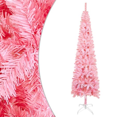 vidaXL Schlanker Weihnachtsbaum Rosa 180 cm