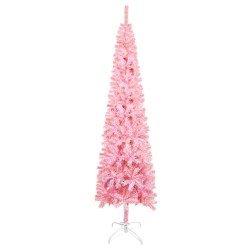 vidaXL Schlanker Weihnachtsbaum Rosa 180 cm