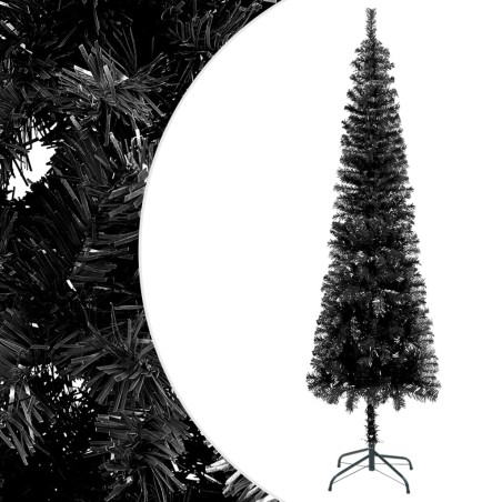 vidaXL Schlanker Weihnachtsbaum Schwarz 240 cm