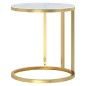 vidaXL Beistelltisch Golden und Weiße Marmor-Optik 45 cm Hartglas vidaXL Beistelltisch Golden und Weiße Marmor-Optik 45 cm Hartglas