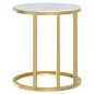 vidaXL Beistelltisch Golden und Weiße Marmor-Optik 45 cm Hartglas vidaXL Beistelltisch Golden und Weiße Marmor-Optik 45 cm Hartglas