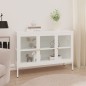 vidaXL Sideboard Weiß 105x35x70 cm Stahl und Glas vidaXL Sideboard Weiß 105x35x70 cm Stahl und Glas