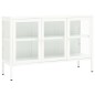 vidaXL Sideboard Weiß 105x35x70 cm Stahl und Glas vidaXL Sideboard Weiß 105x35x70 cm Stahl und Glas