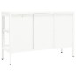 vidaXL Sideboard Weiß 105x35x70 cm Stahl und Glas vidaXL Sideboard Weiß 105x35x70 cm Stahl und Glas