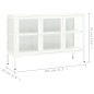 vidaXL Sideboard Weiß 105x35x70 cm Stahl und Glas vidaXL Sideboard Weiß 105x35x70 cm Stahl und Glas