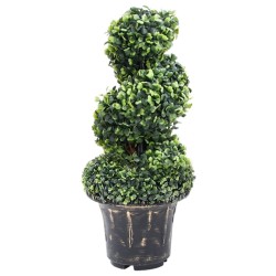 vidaXL Künstlicher Buchsbaum mit Topf Spiralform Grün 59 cm