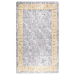 vidaXL Teppich Waschbar Grau 120x180 cm Rutschfest