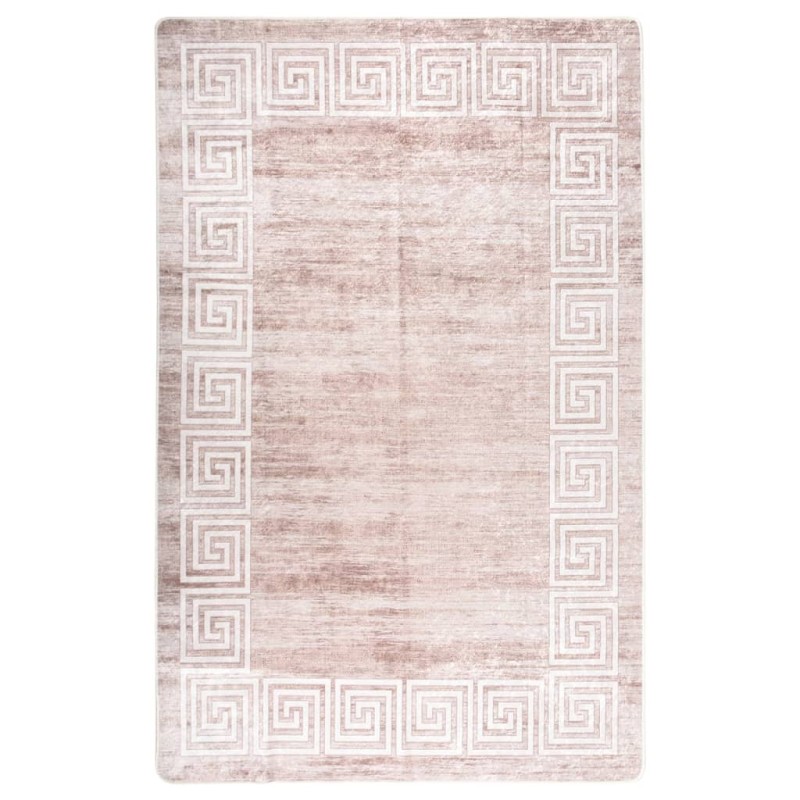 vidaXL Teppich Waschbar 160x230 cm Beige Rutschfest vidaXL Teppich Waschbar 160x230 cm Beige Rutschfest