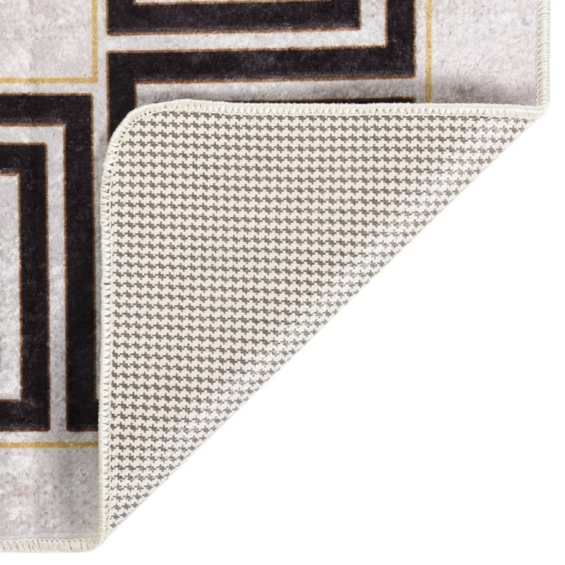 vidaXL Teppich Waschbar 120x180 cm Hellbeige Rutschfest