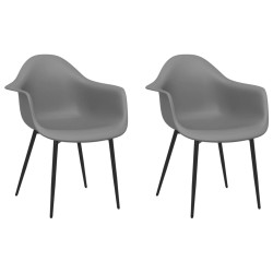 vidaXL Esszimmerstühle 2 Stk. Grau PP