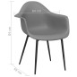 vidaXL Esszimmerstühle 2 Stk. Grau PP