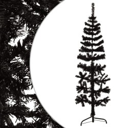 vidaXL Künstlicher Halb-Weihnachtsbaum Ständer Schlank Schwarz 150 cm