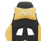 Gaming-Stuhl mit Fußstütze Drehbar Schwarz & Golden Kunstleder Gaming-Stuhl mit Fußstütze Drehbar Schwarz & Golden Kunstleder