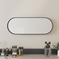 vidaXL Wandspiegel Schwarz 15x40 cm Oval