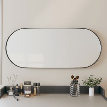 vidaXL Wandspiegel Schwarz 25x60 cm Oval