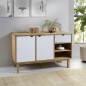 vidaXL Sideboard OTTA Braun&Weiß 114x43x73,5 cm Massivholz Kiefer vidaXL Sideboard OTTA Braun&Weiß 114x43x73,5 cm Massivholz Kiefer