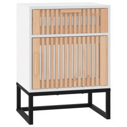 vidaXL Nachttisch Weiß 40x30x55,5 cm Holzwerkstoff & Eisen