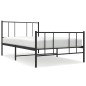 vidaXL Bettgestell mit Kopf- und Fußteil Metall Schwarz 90x200 cm vidaXL Bettgestell mit Kopf- und Fußteil Metall Schwarz 90x200 cm