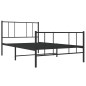 vidaXL Bettgestell mit Kopf- und Fußteil Metall Schwarz 90x200 cm vidaXL Bettgestell mit Kopf- und Fußteil Metall Schwarz 90x200 cm