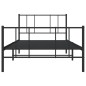 vidaXL Bettgestell mit Kopf- und Fußteil Metall Schwarz 90x200 cm vidaXL Bettgestell mit Kopf- und Fußteil Metall Schwarz 90x200 cm