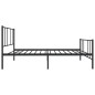 vidaXL Bettgestell mit Kopf- und Fußteil Metall Schwarz 90x200 cm vidaXL Bettgestell mit Kopf- und Fußteil Metall Schwarz 90x200 cm