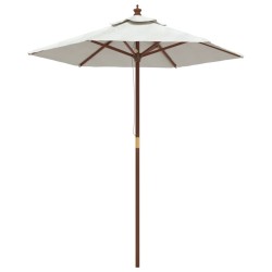 vidaXL Sonnenschirm mit Holzmast Sandfarben 196x231 cm