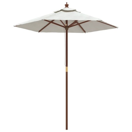 vidaXL Sonnenschirm mit Holzmast Sandfarben 196x231 cm