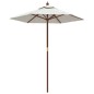 vidaXL Sonnenschirm mit Holzmast Sandfarben 196x231 cm vidaXL Sonnenschirm mit Holzmast Sandfarben 196x231 cm
