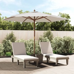 vidaXL Sonnenschirm mit Holzmast Sandfarben 299x240 cm